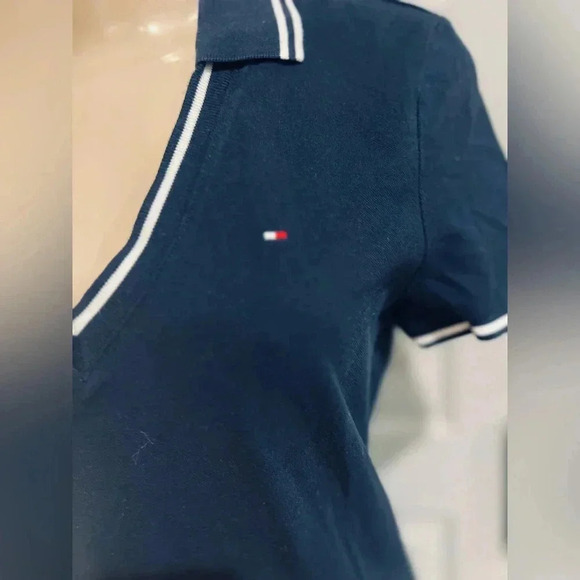 Tommy Hilfiger Stretch Pique Cotton V-Neck Polo Dress size small like new - Picture 5 of 7